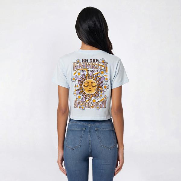 Juniors Attitude Not Included Sunflower Energy Cropped Tee alternate view